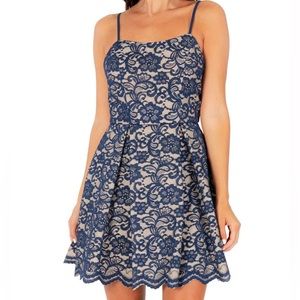 NWT Windsor Navy Lace Spaghetti Strap Mini Dress  Juniors Size 5